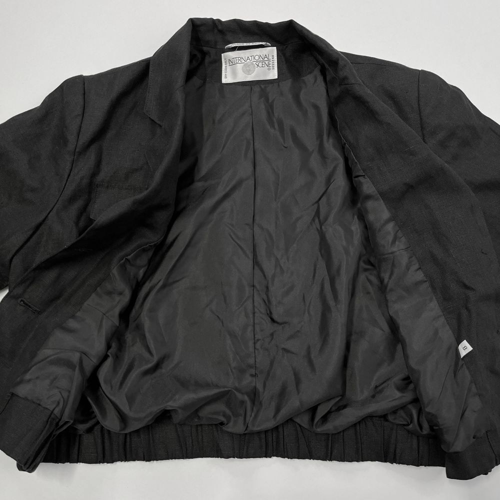 International Scene Vintage Womens Black‎ Pearl Button Collared Jacket 487 - Picture 5 of 9